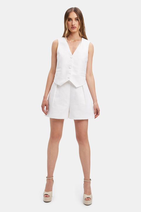 IRIS LINEN VEST in colour BRIGHT WHITE